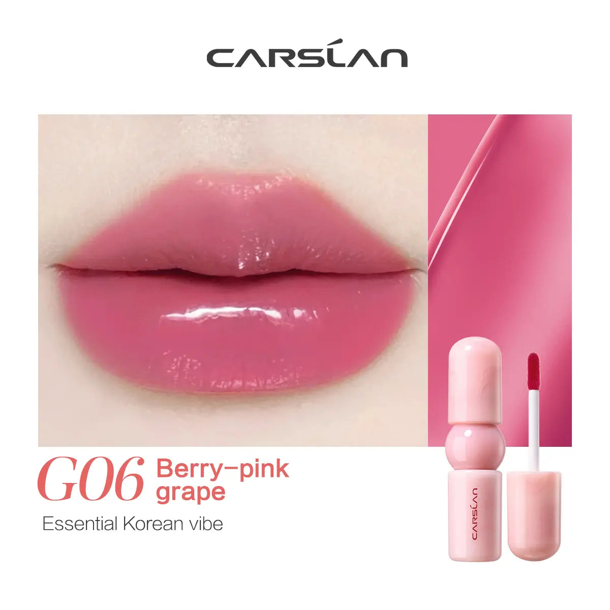 CARSLAN Color-Lock Dewy Tint Moisturizing Watery Shimmer Lipgloss Long Lasting Waterproof Lip Tint Non-Sticky Lightweight Formula