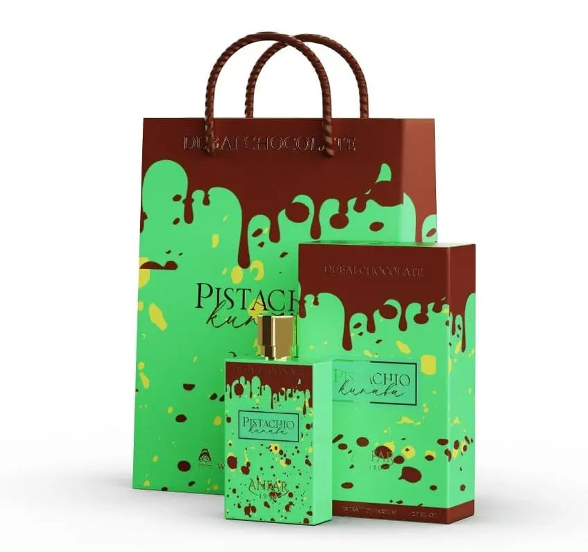 Dubai Chocolate Perfume | Viral Pistachio Kunafa Fragrance | Sweet Gourmand EDP 2.7Oz