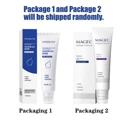 Reduces Wrinkles and Double Chin,Five Rollers for All around Massage,Neck Firming Cream,Collagen Neck Cream,Relieves Edema,Suitable for Wrinkled Skin,With Hyaluronic Acid,Vitaminc+E.