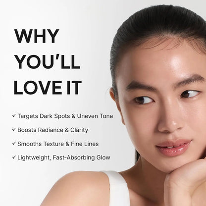Korean Advanced Brightening Serum - Vitamin C Dark Spot Treatment, Anti-Aging Niacinamide, Glutathione Antioxidant, Skin Repair, Aesthetic Glow Facial Serum with Anti-Wrinkle Results, 1.01 Fl Oz