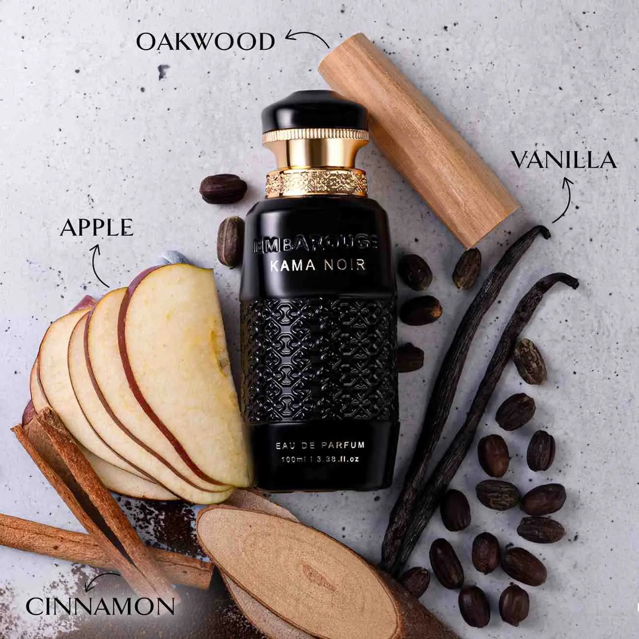 Embarouge Kama Noir | Eau De Parfum 100Ml | Men'S Fragrance | Warm • Gourmand • Woody | 3.4 Fl. Oz. | Long Lasting • Perfect Gift