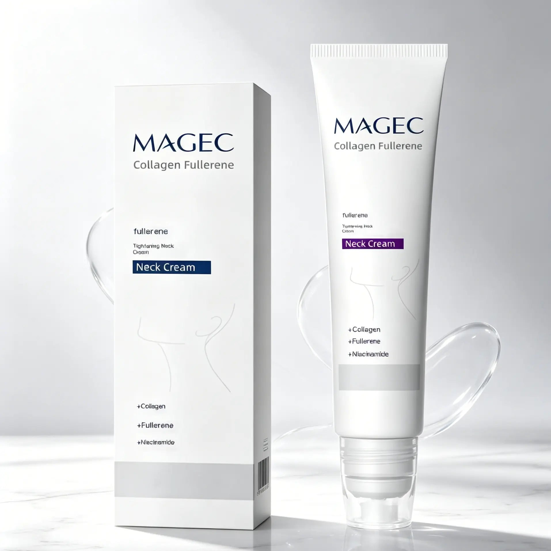 Reduces Wrinkles and Double Chin,Five Rollers for All around Massage,Neck Firming Cream,Collagen Neck Cream,Relieves Edema,Suitable for Wrinkled Skin,With Hyaluronic Acid,Vitaminc+E.