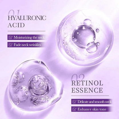 Reduces Wrinkles and Double Chin,Five Rollers for All around Massage,Neck Firming Cream,Collagen Neck Cream,Relieves Edema,Suitable for Wrinkled Skin,With Hyaluronic Acid,Vitaminc+E.