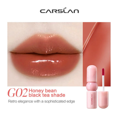 CARSLAN Color-Lock Dewy Tint Moisturizing Watery Shimmer Lipgloss Long Lasting Waterproof Lip Tint Non-Sticky Lightweight Formula