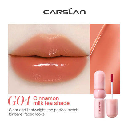 CARSLAN Color-Lock Dewy Tint Moisturizing Watery Shimmer Lipgloss Long Lasting Waterproof Lip Tint Non-Sticky Lightweight Formula