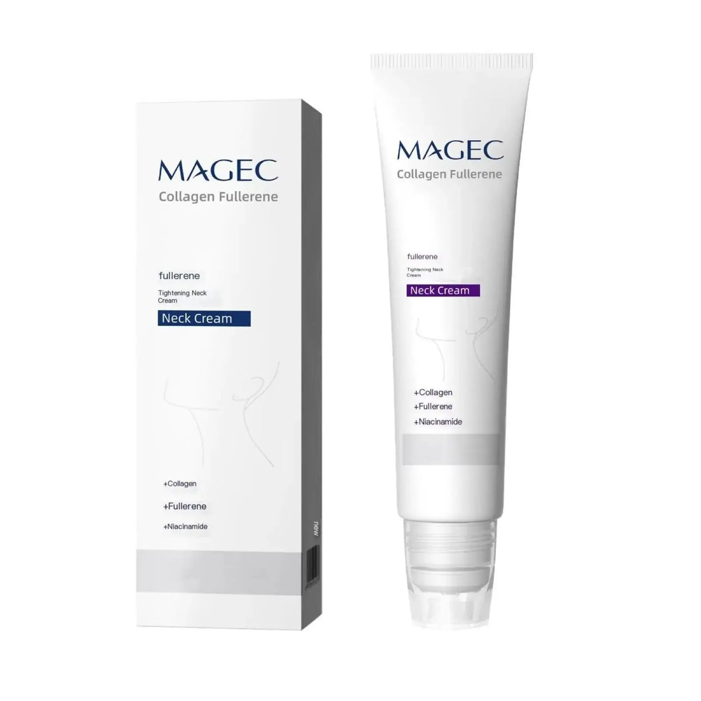 Reduces Wrinkles and Double Chin,Five Rollers for All around Massage,Neck Firming Cream,Collagen Neck Cream,Relieves Edema,Suitable for Wrinkled Skin,With Hyaluronic Acid,Vitaminc+E.