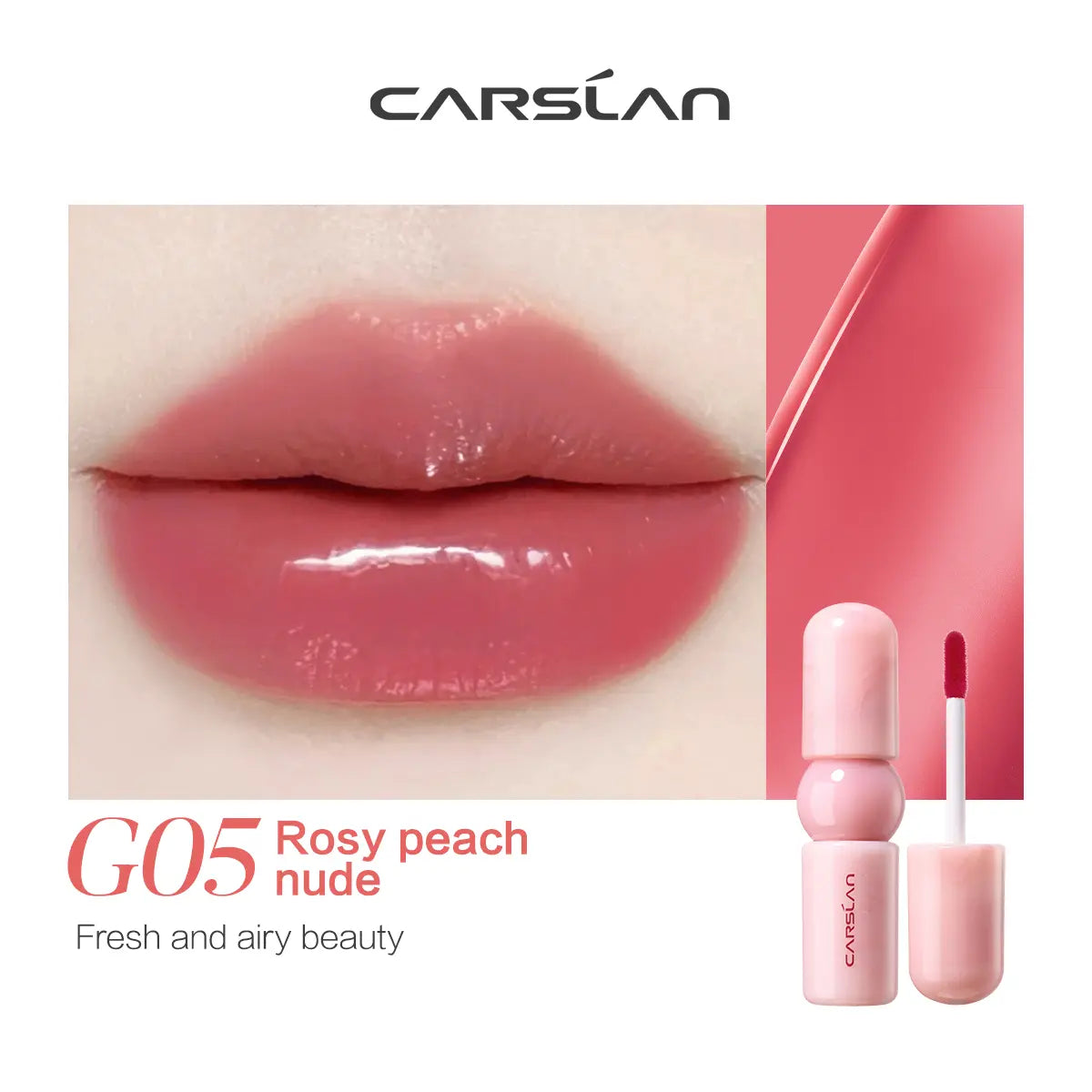 CARSLAN Color-Lock Dewy Tint Moisturizing Watery Shimmer Lipgloss Long Lasting Waterproof Lip Tint Non-Sticky Lightweight Formula