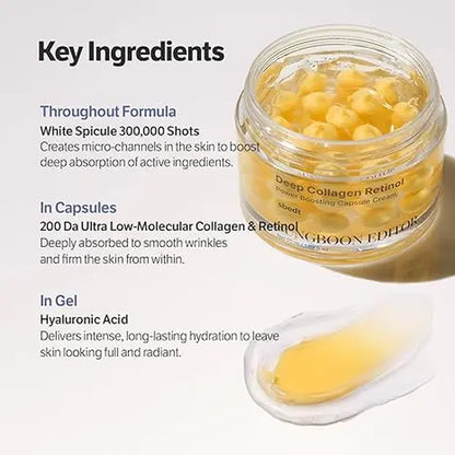 [Sungboon] Jazz Timeless Glow Ritual L Deep Collagen Retinol Capsule Cream L Silk Peptide Intensive Ampoule L Deep Collagen Melting Patch L Deep Collagen Barrier Serum Mist L Korean Skincare Set for Firmness Hydration Glow