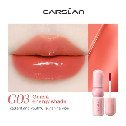 CARSLAN Color-Lock Dewy Tint Moisturizing Watery Shimmer Lipgloss Long Lasting Waterproof Lip Tint Non-Sticky Lightweight Formula